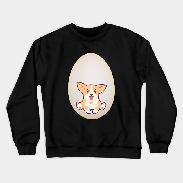 Funny Dog In The Egg Crewneck Sweatshirt by Happysphinx